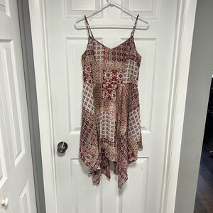 American Rag Asymmetrical Multicolor Boho Mini Dress With Pockets Size XL